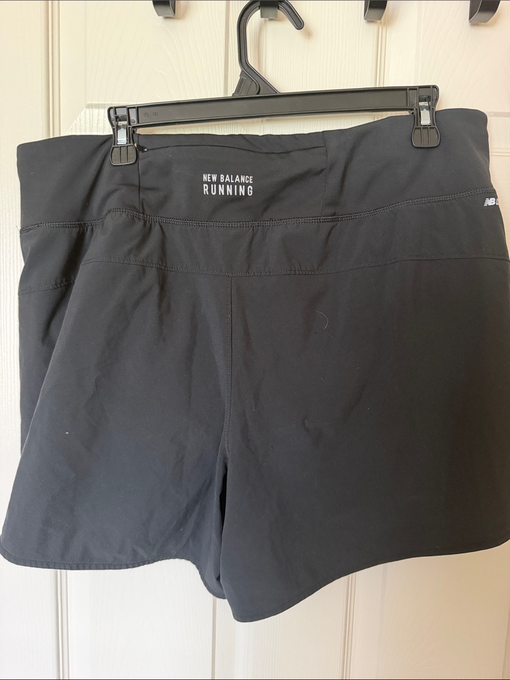 New Balance Black Athletic Running Shorts with Reflective Logo - Picture 2 of 4